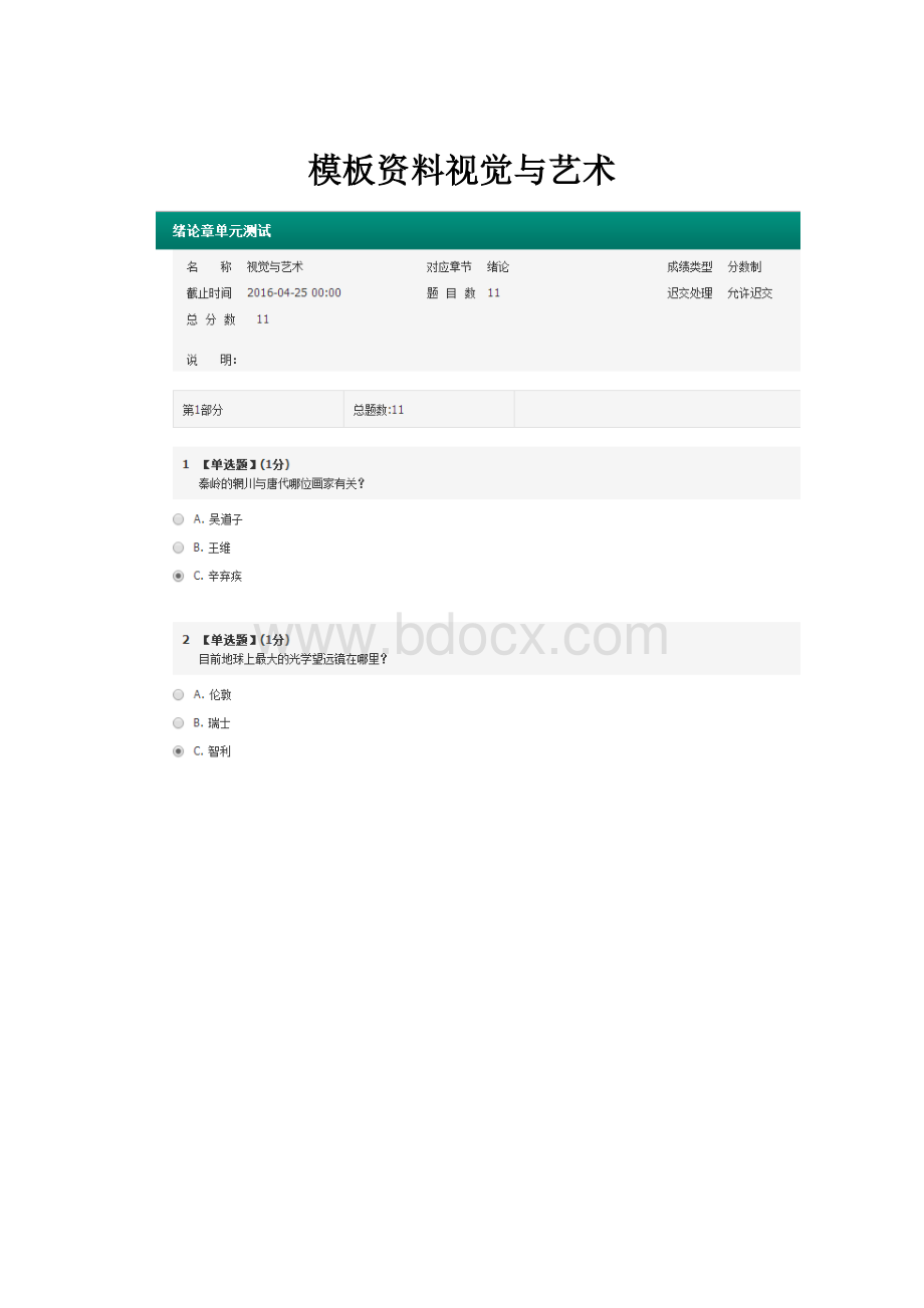 模板资料视觉与艺术.docx_第1页