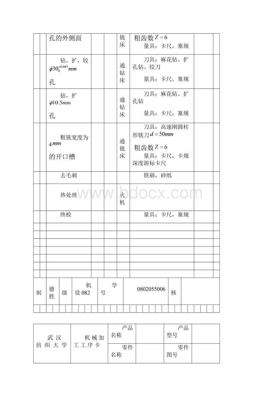 后钢板弹簧吊耳机械加工工艺卡.docx_第2页