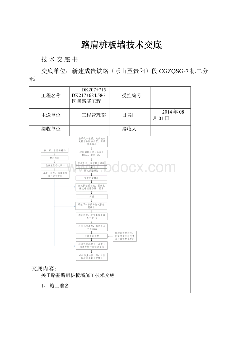 路肩桩板墙技术交底.docx