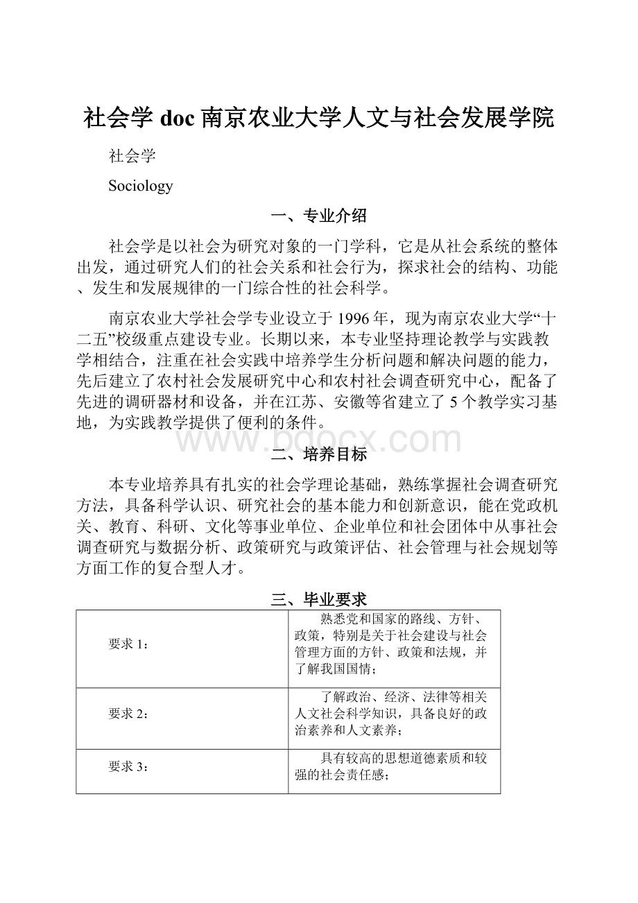 社会学doc南京农业大学人文与社会发展学院.docx