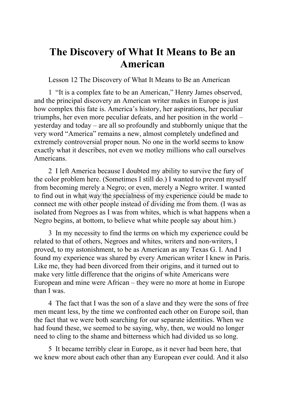 The Discovery of What It Means to Be an American.docx