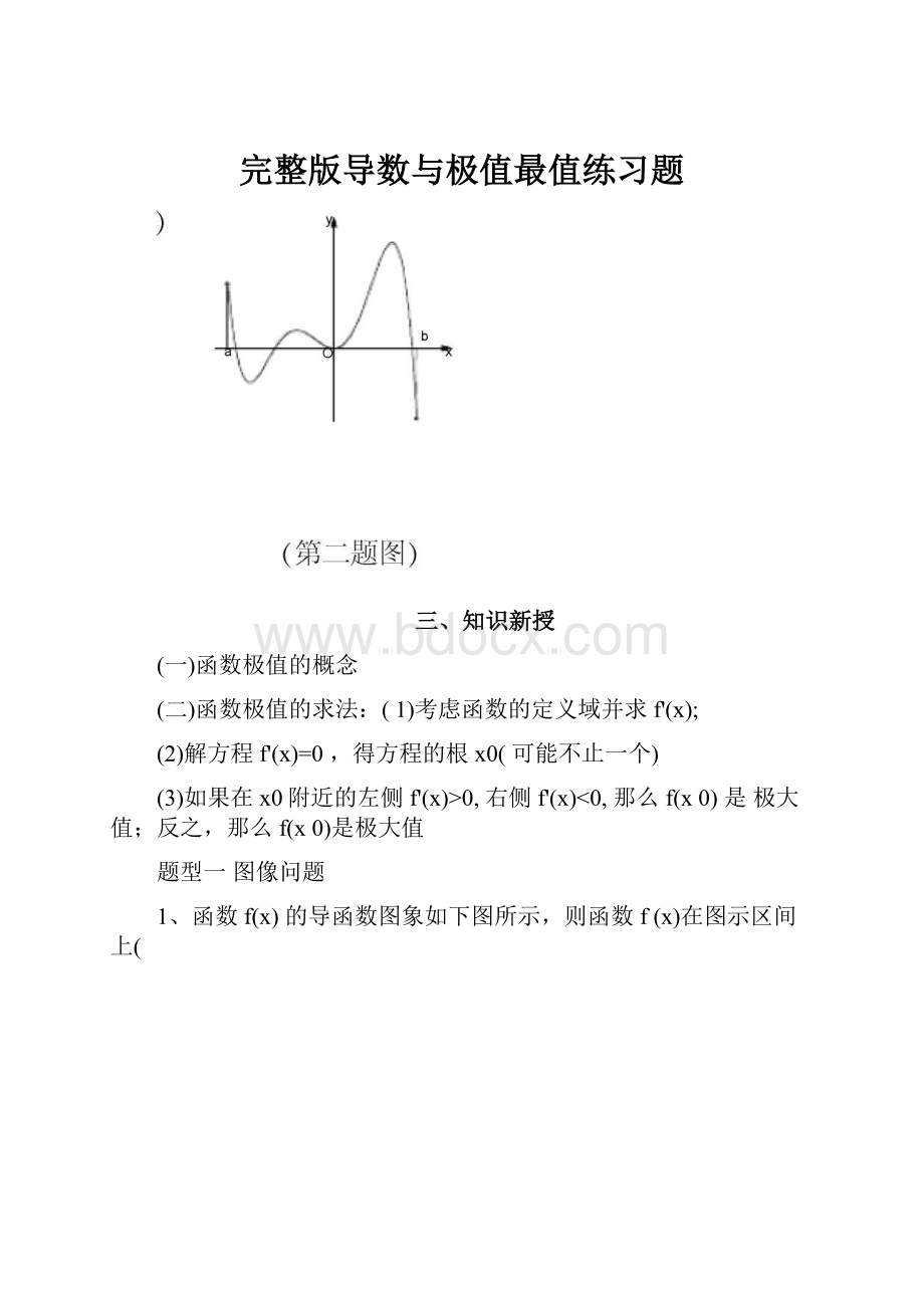 完整版导数与极值最值练习题.docx