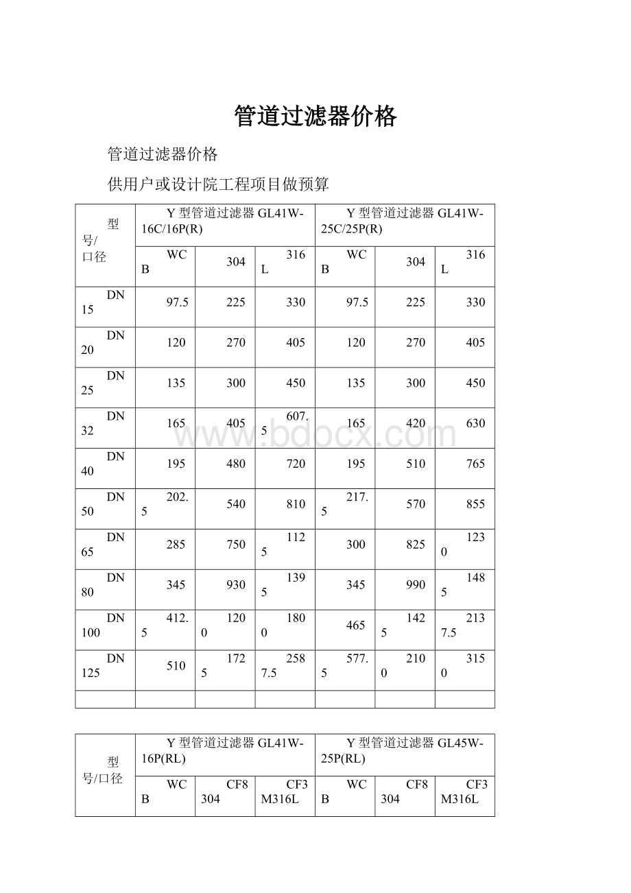 管道过滤器价格.docx_第1页