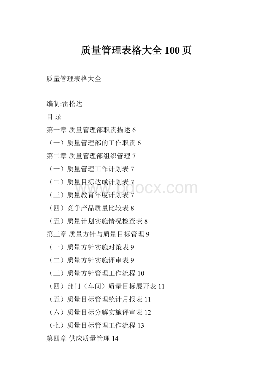 质量管理表格大全100页.docx_第1页