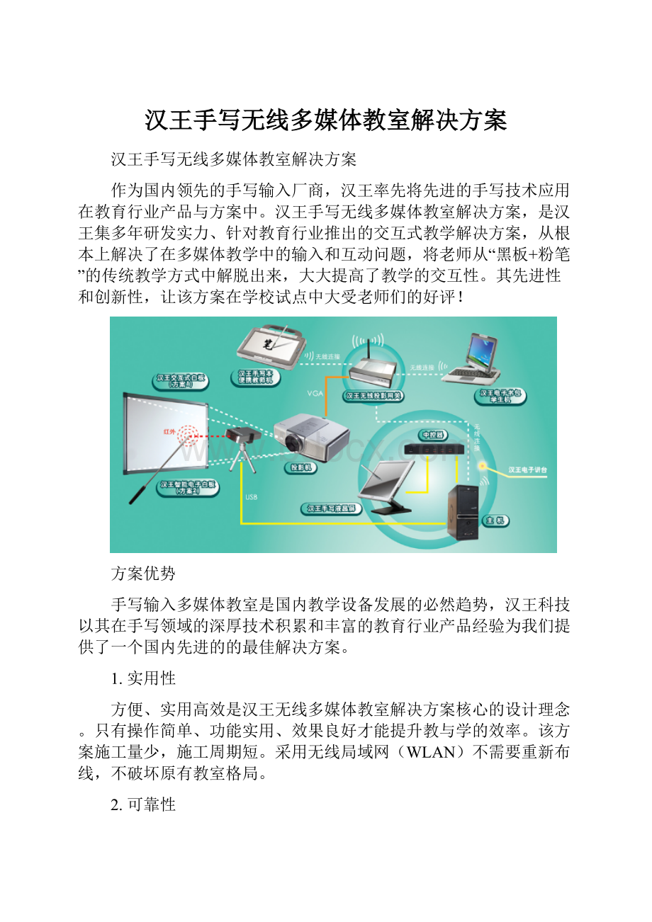 汉王手写无线多媒体教室解决方案.docx_第1页