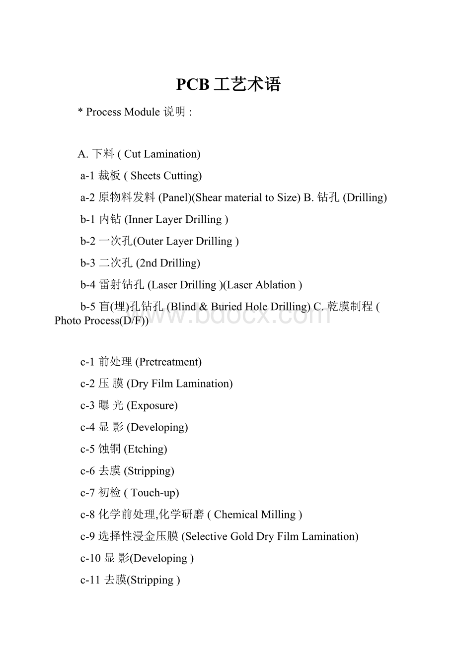 PCB工艺术语.docx