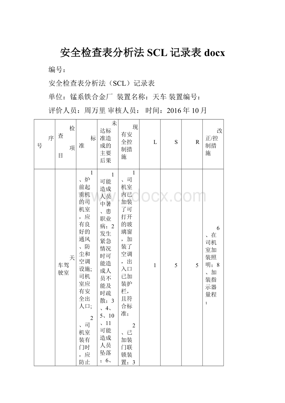 安全检查表分析法SCL记录表docx.docx_第1页