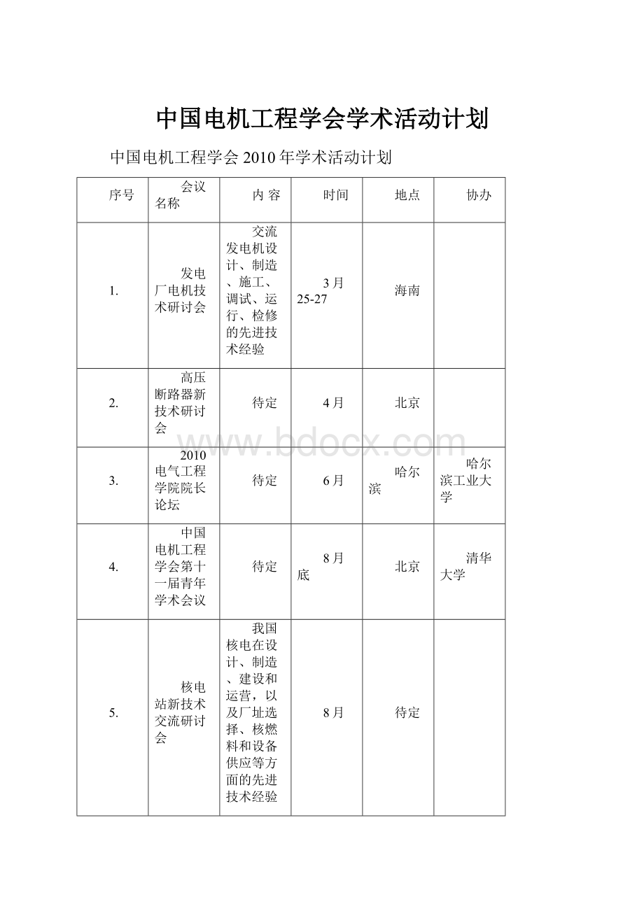 中国电机工程学会学术活动计划.docx_第1页