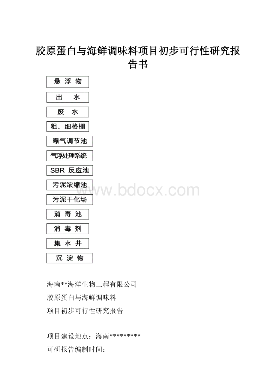 胶原蛋白与海鲜调味料项目初步可行性研究报告书.docx