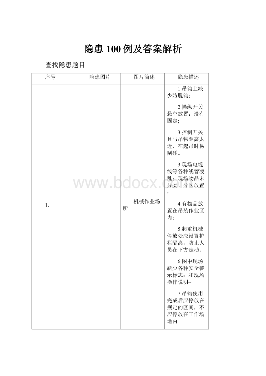 隐患100例及答案解析.docx