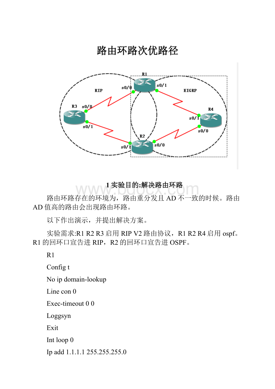 路由环路次优路径.docx