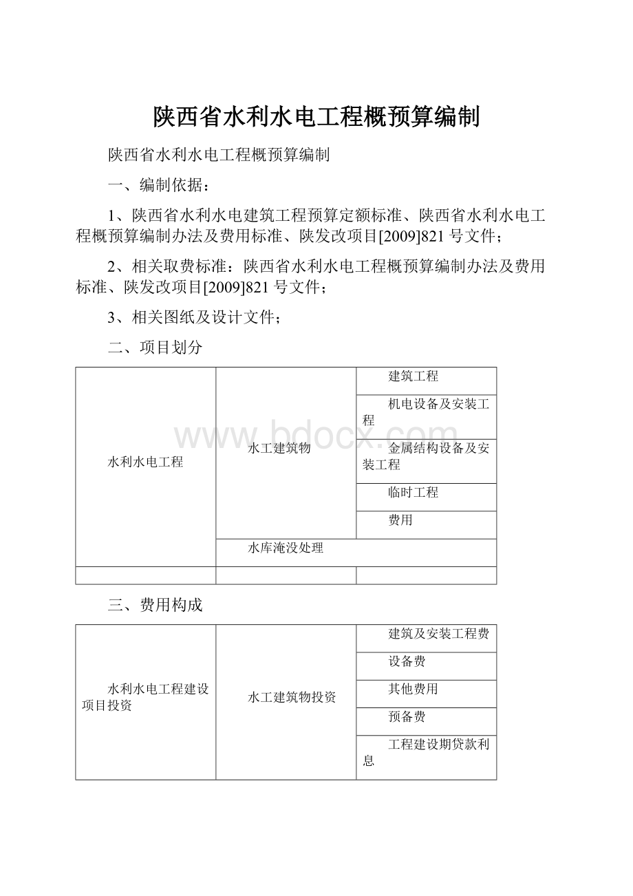 陕西省水利水电工程概预算编制.docx