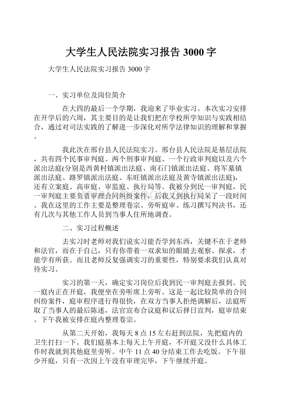 大学生人民法院实习报告3000字.docx