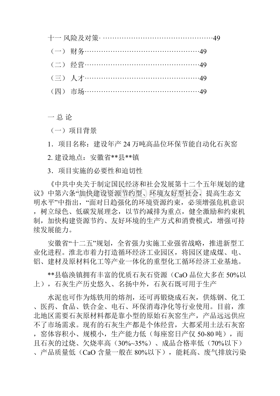 高品位环保节能自动化石灰窑项目可行性研究报告.docx_第2页