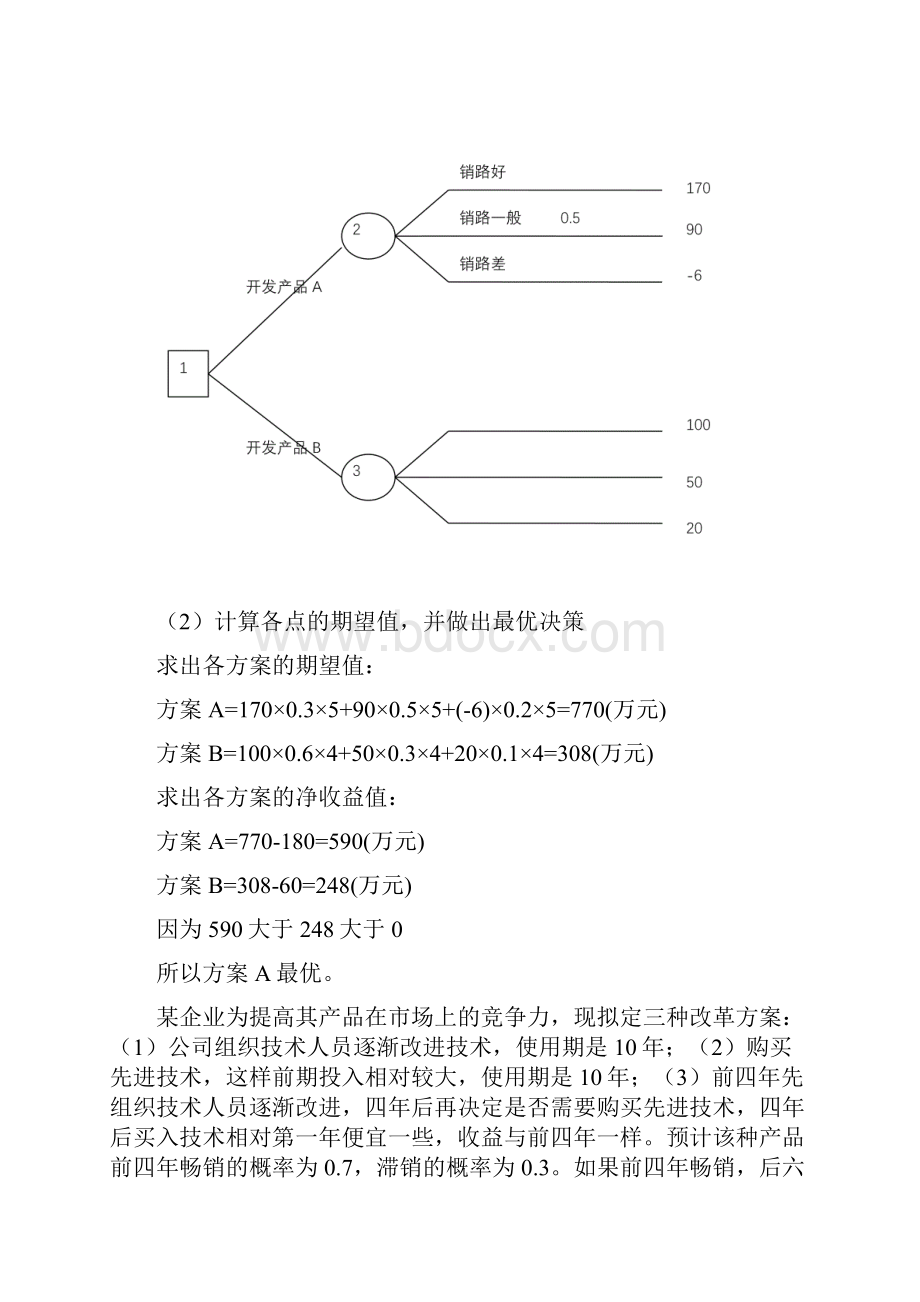 管理学决策树习题及答案.docx_第2页