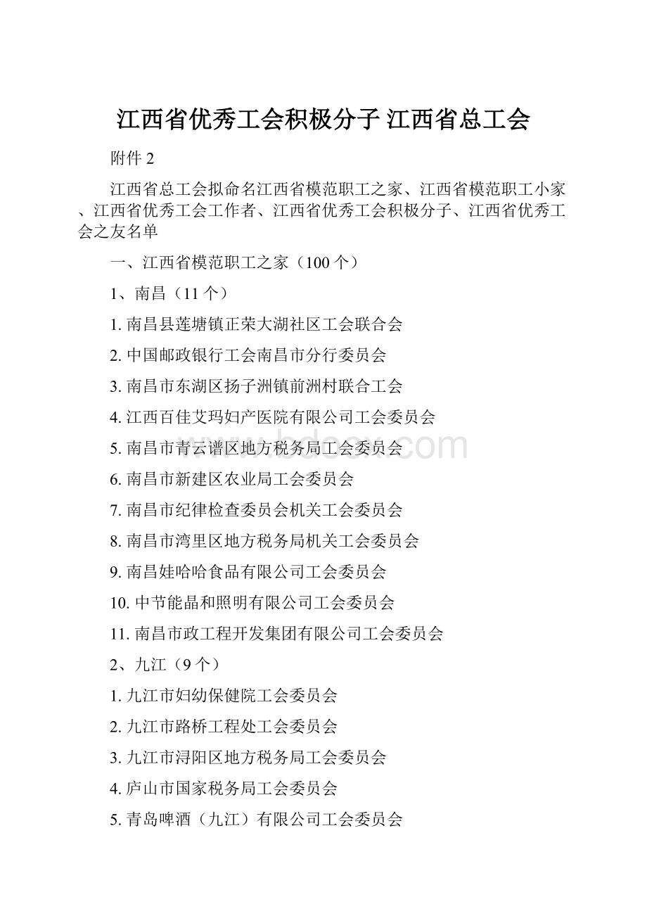 江西省优秀工会积极分子江西省总工会.docx