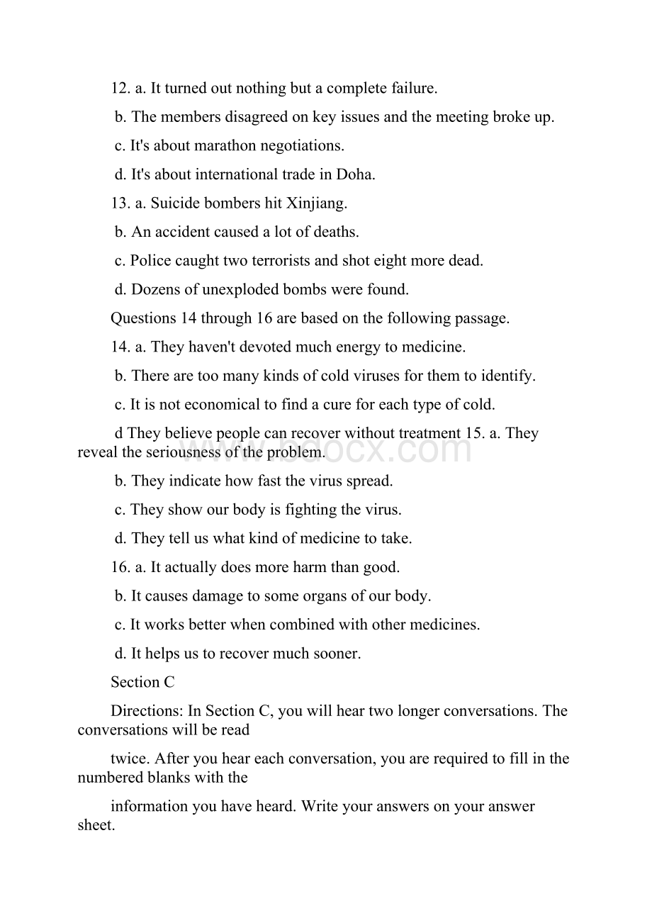 上海市交大附中学年高一上学期期终考试英语.docx_第3页