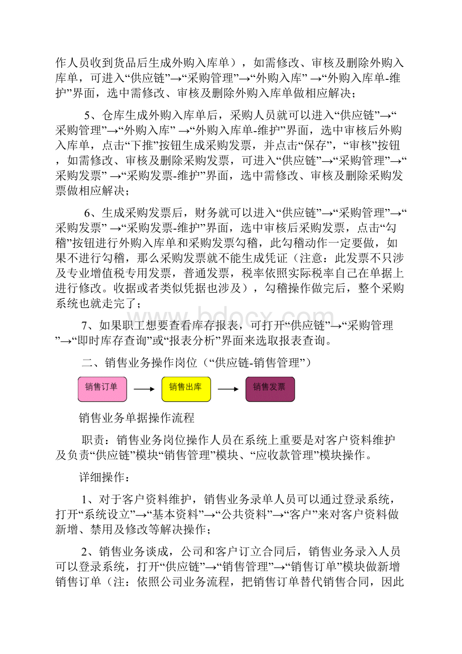 金蝶旗舰版各部门操作流程样本.docx_第2页