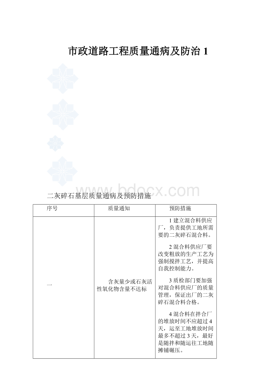 市政道路工程质量通病及防治1.docx_第1页