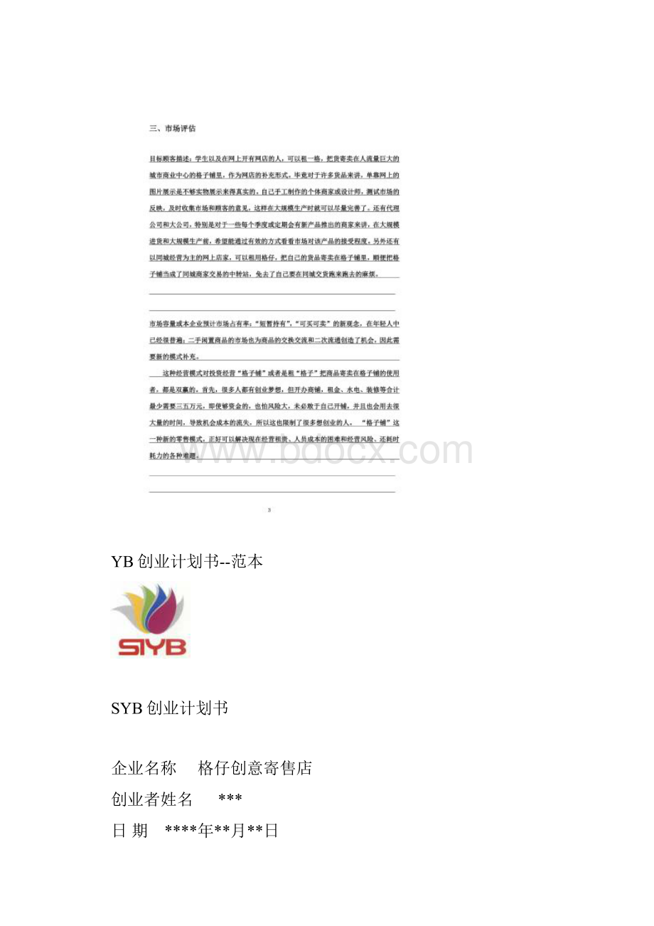 SYB创业计划书范本.docx_第2页