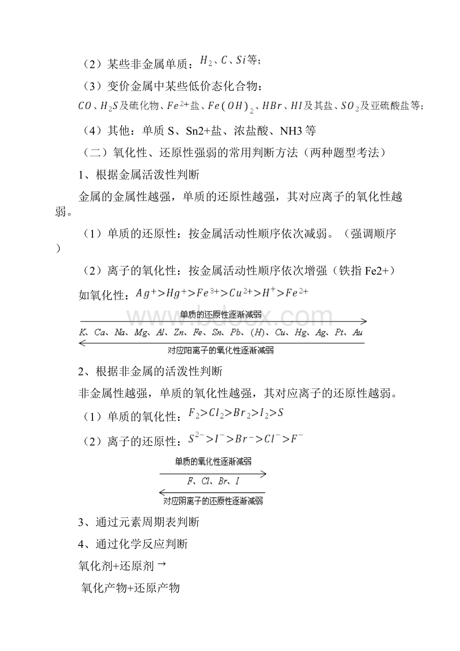 化学必修一氧化还原反应与离子反应知识点总结及练习题.docx_第3页