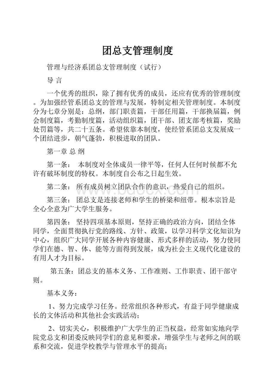 团总支管理制度.docx