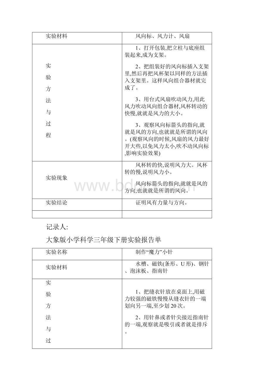 大象版小学科学三年级下册实验报告单.docx_第3页