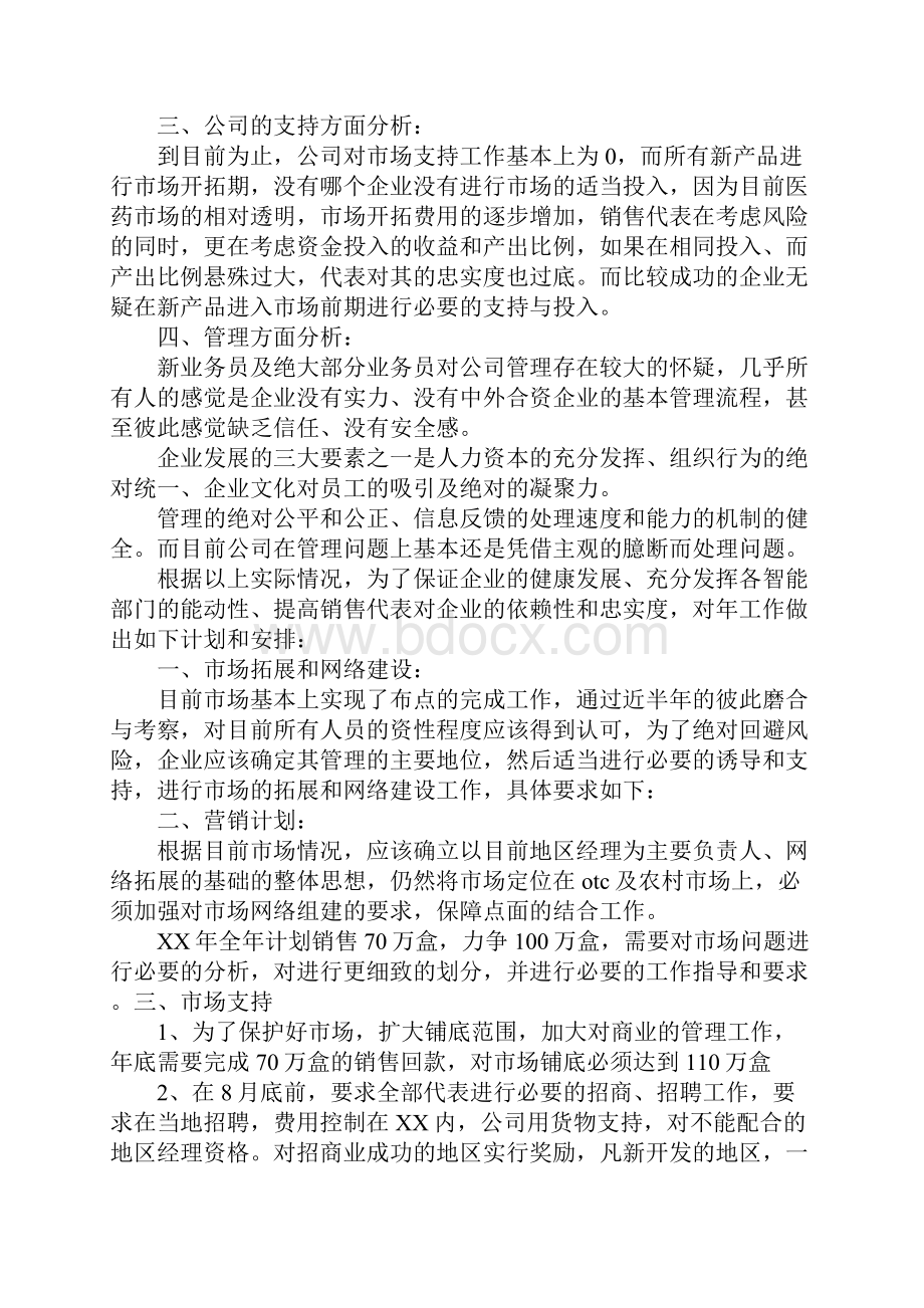 药品销售人员的工作计划.docx_第2页