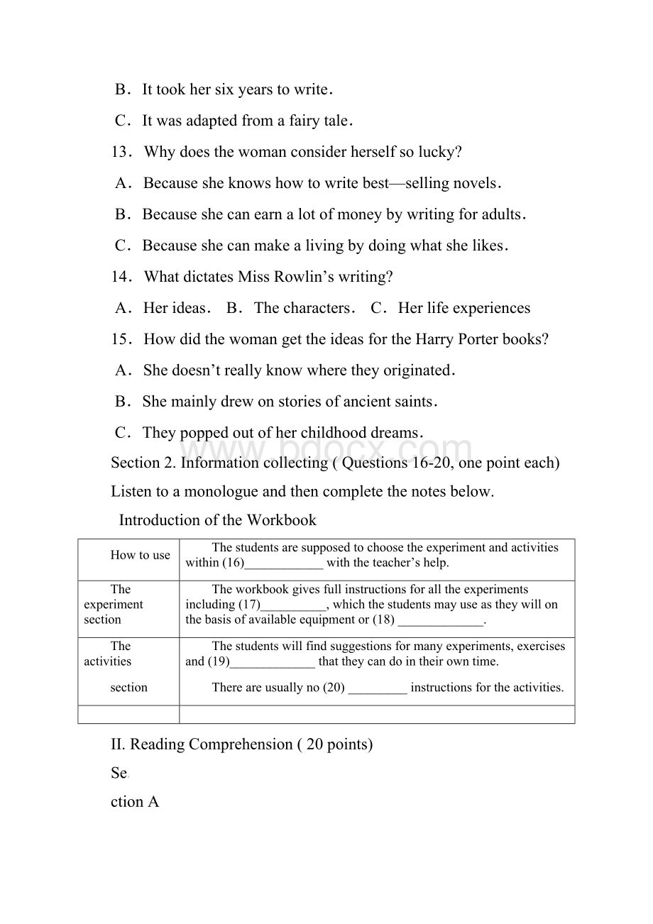 English Test 1 for Diploma Class.docx_第3页