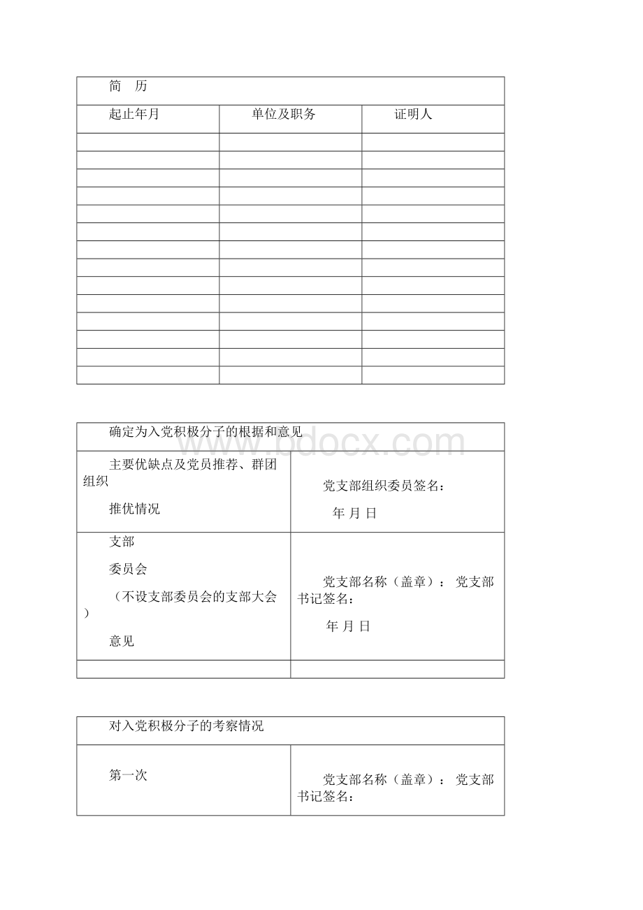 入党积极分子考察写实簿样本空白.docx_第3页