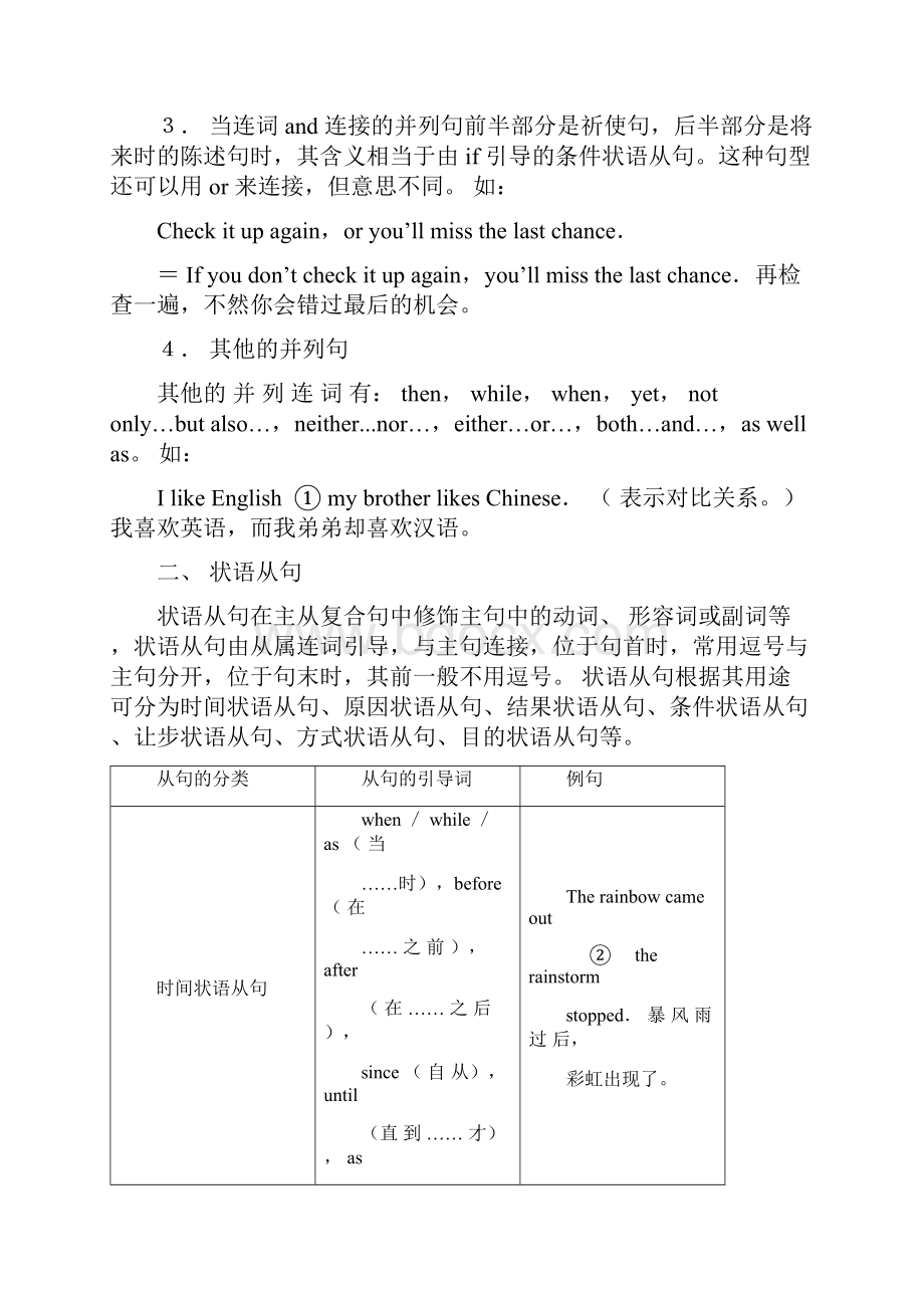 中考英语专题教案并列句和复合句.docx_第2页