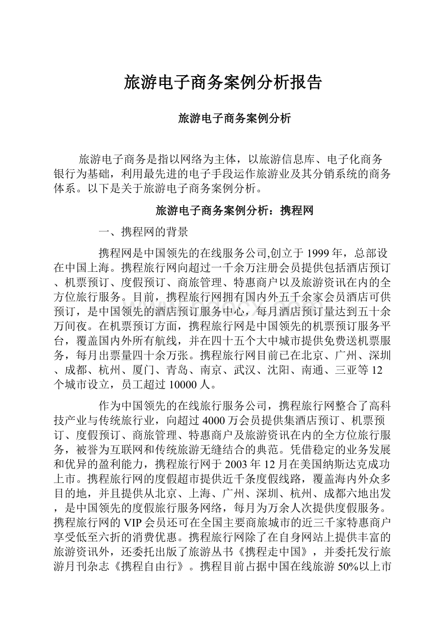 旅游电子商务案例分析报告.docx_第1页