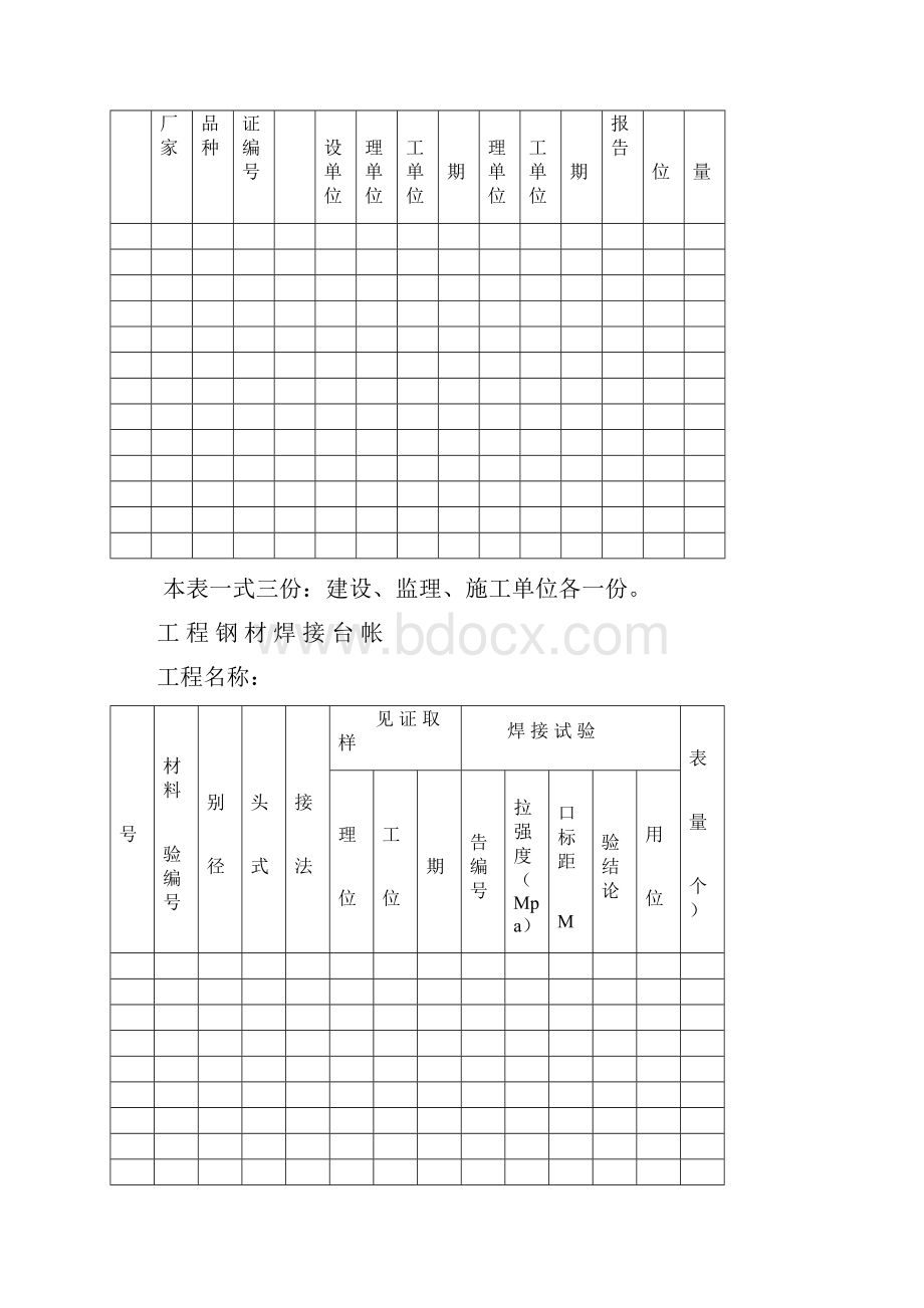 建筑工程各种材料台账样表.docx_第2页