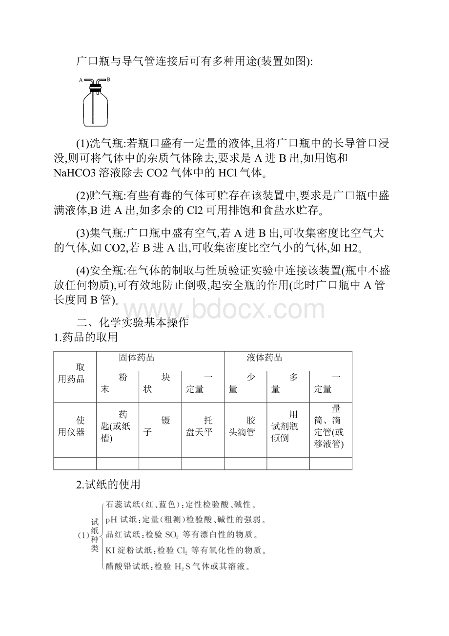 高考二轮复习13化学实验基础化学1精品练习题.docx_第3页