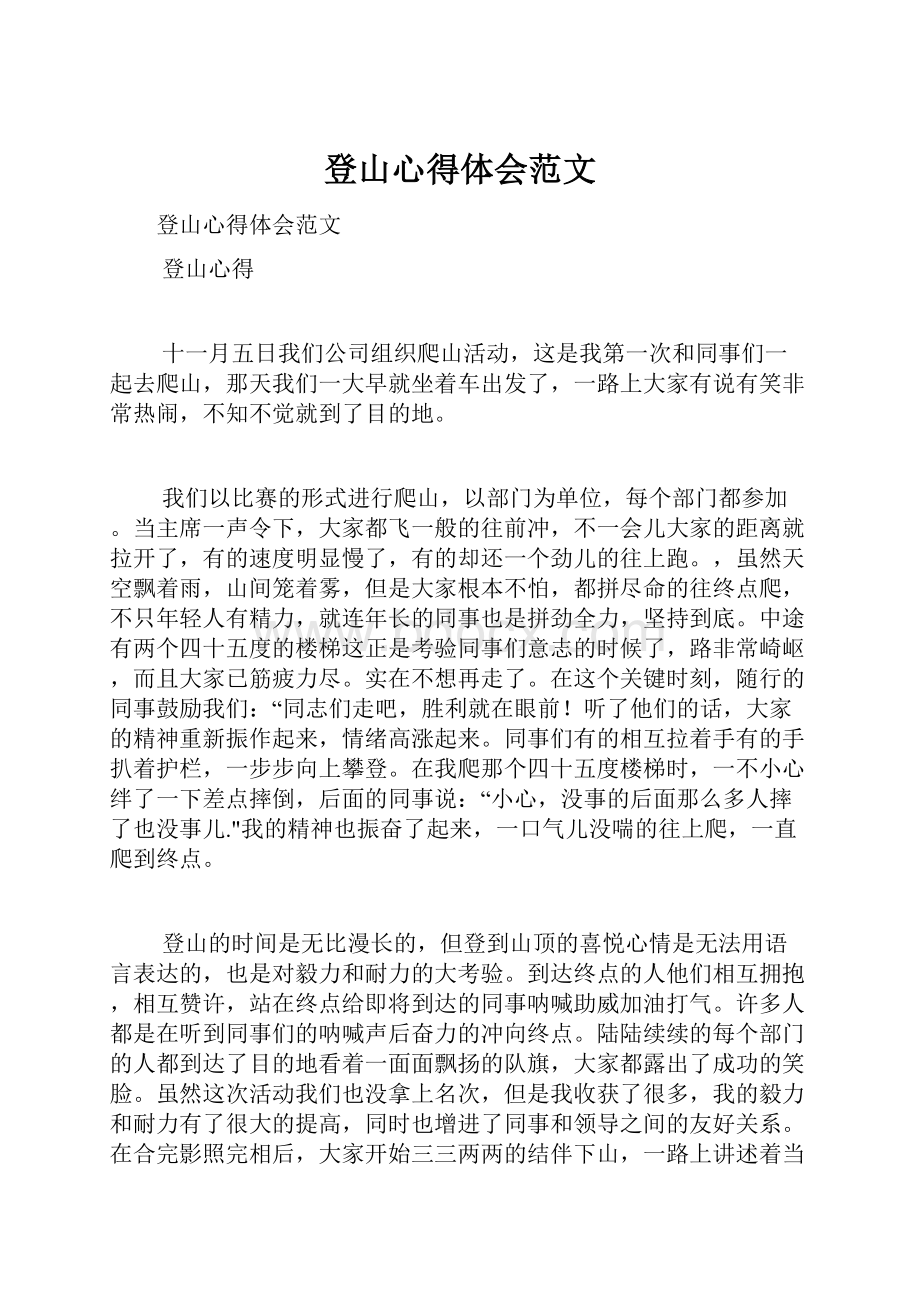 登山心得体会范文.docx