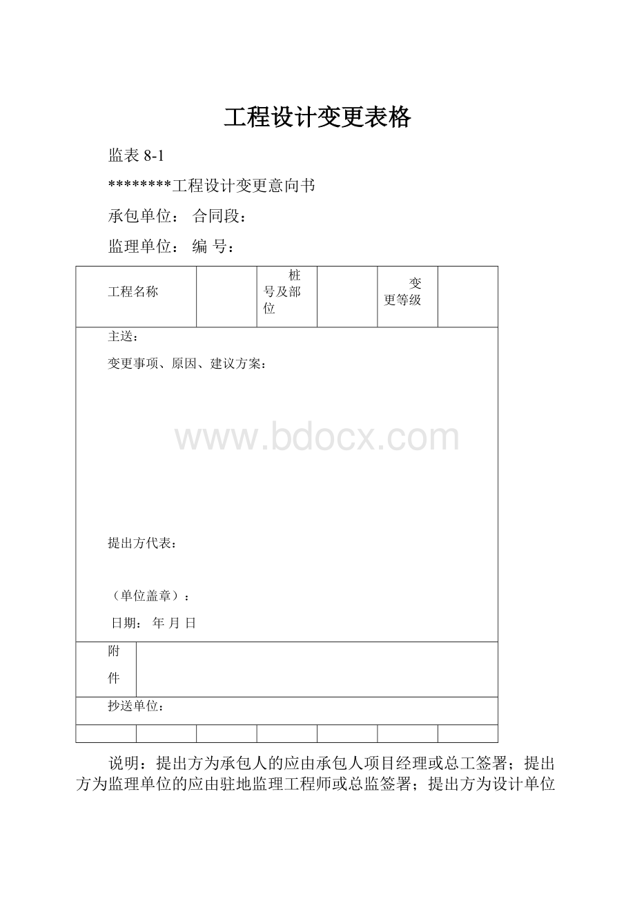 工程设计变更表格.docx