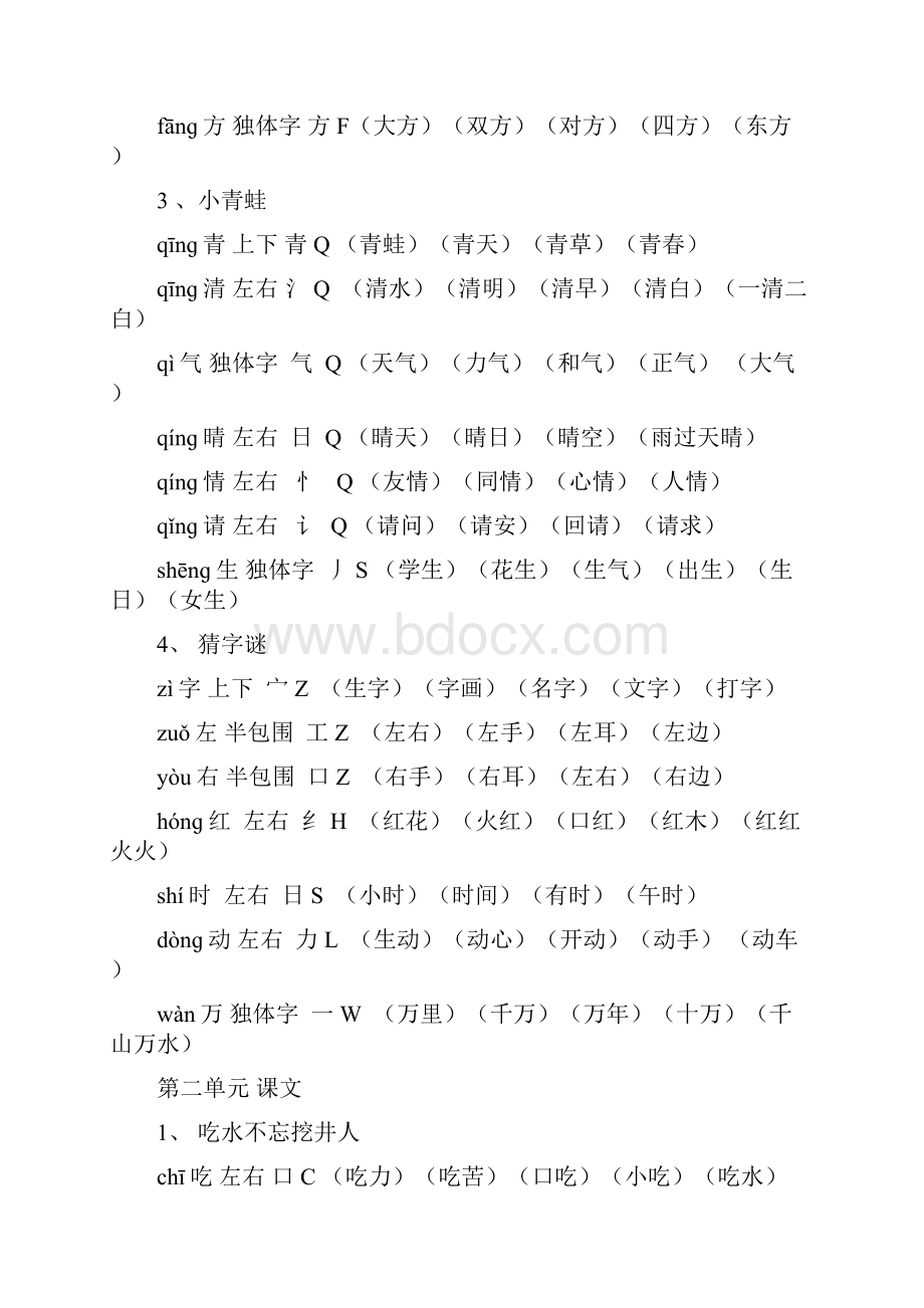 新人教部编版小学一年级下册组词.docx_第2页