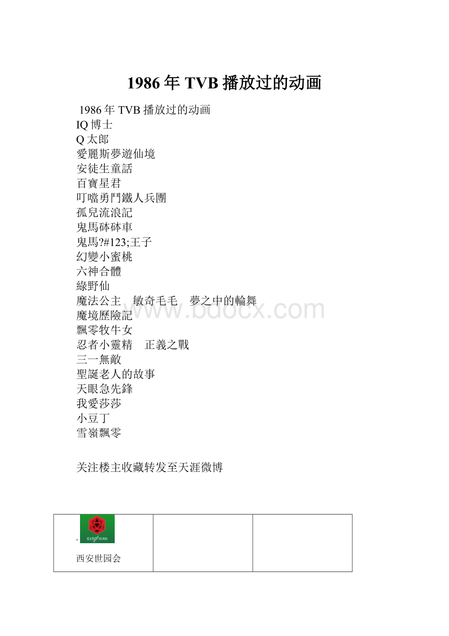 1986年TVB播放过的动画.docx_第1页