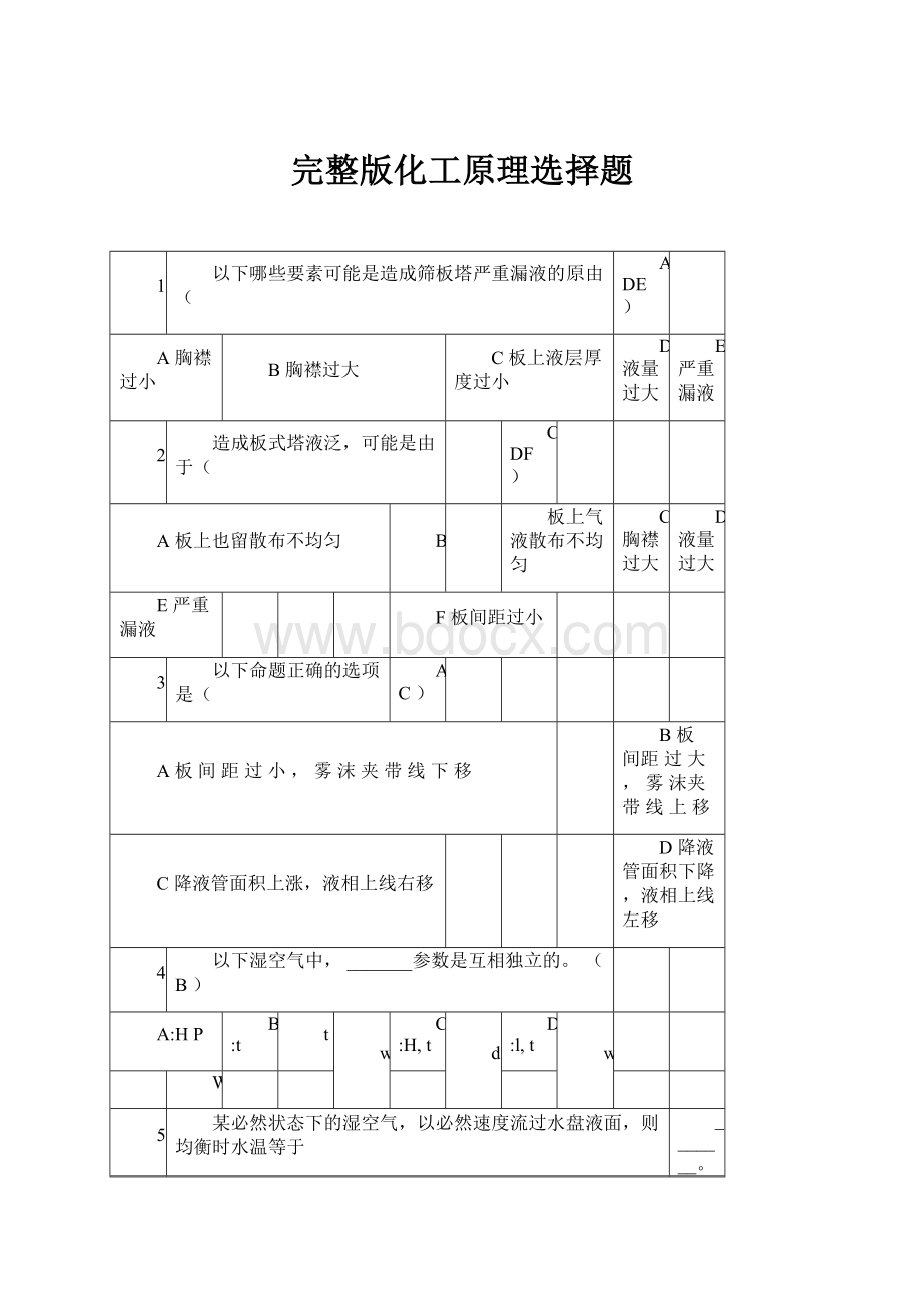 完整版化工原理选择题.docx_第1页