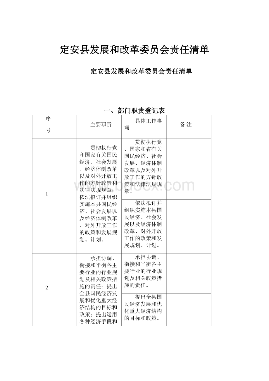 定安县发展和改革委员会责任清单.docx_第1页