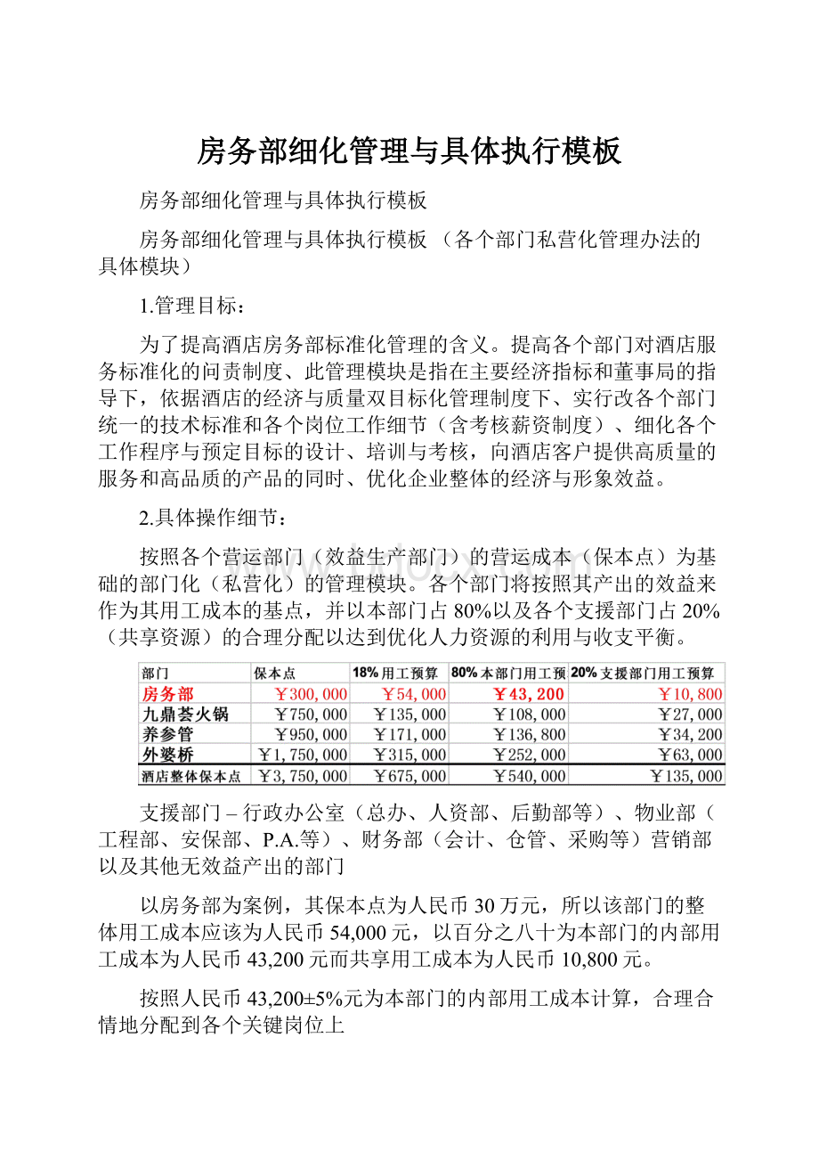 房务部细化管理与具体执行模板.docx