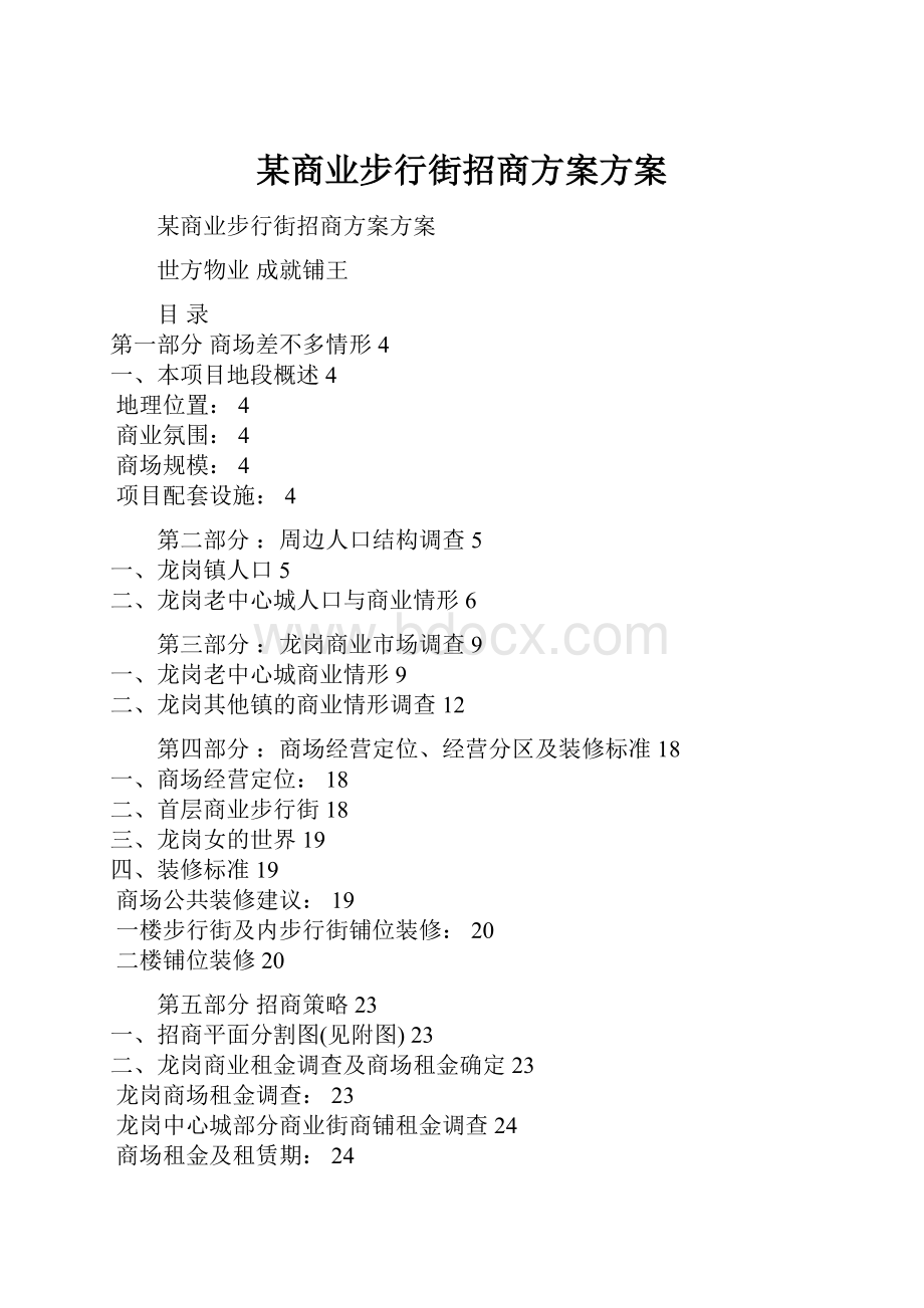 某商业步行街招商方案方案.docx_第1页