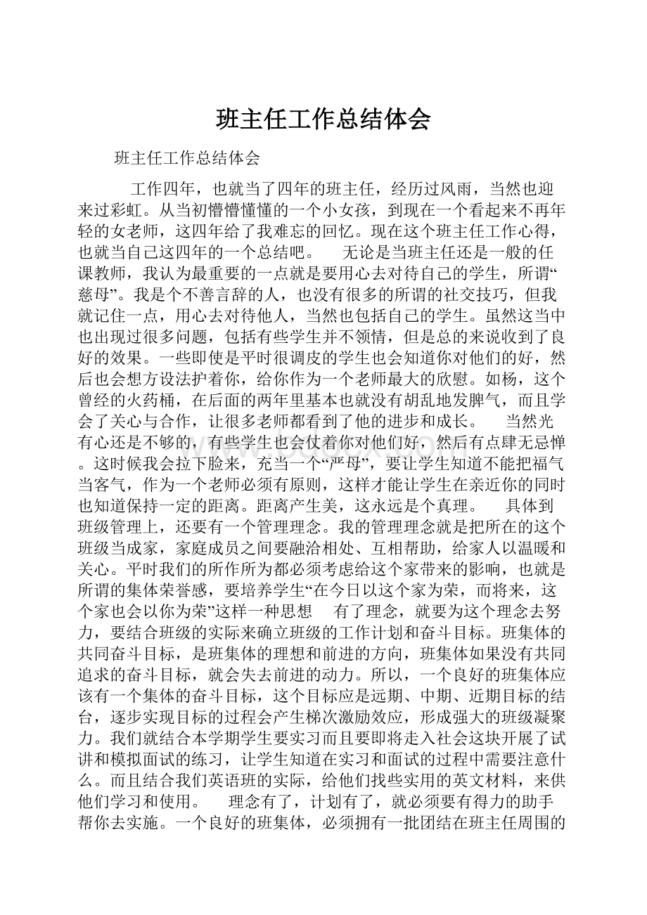 班主任工作总结体会.docx