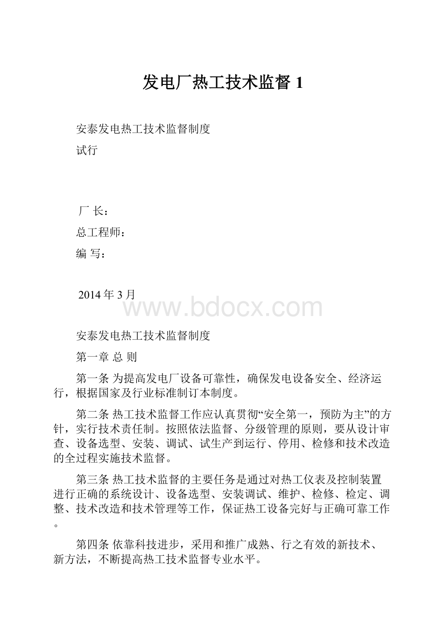 发电厂热工技术监督1.docx_第1页