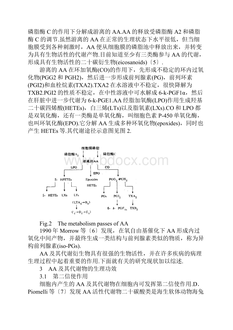 花生四烯酸及其代谢物的生物学作用.docx_第2页