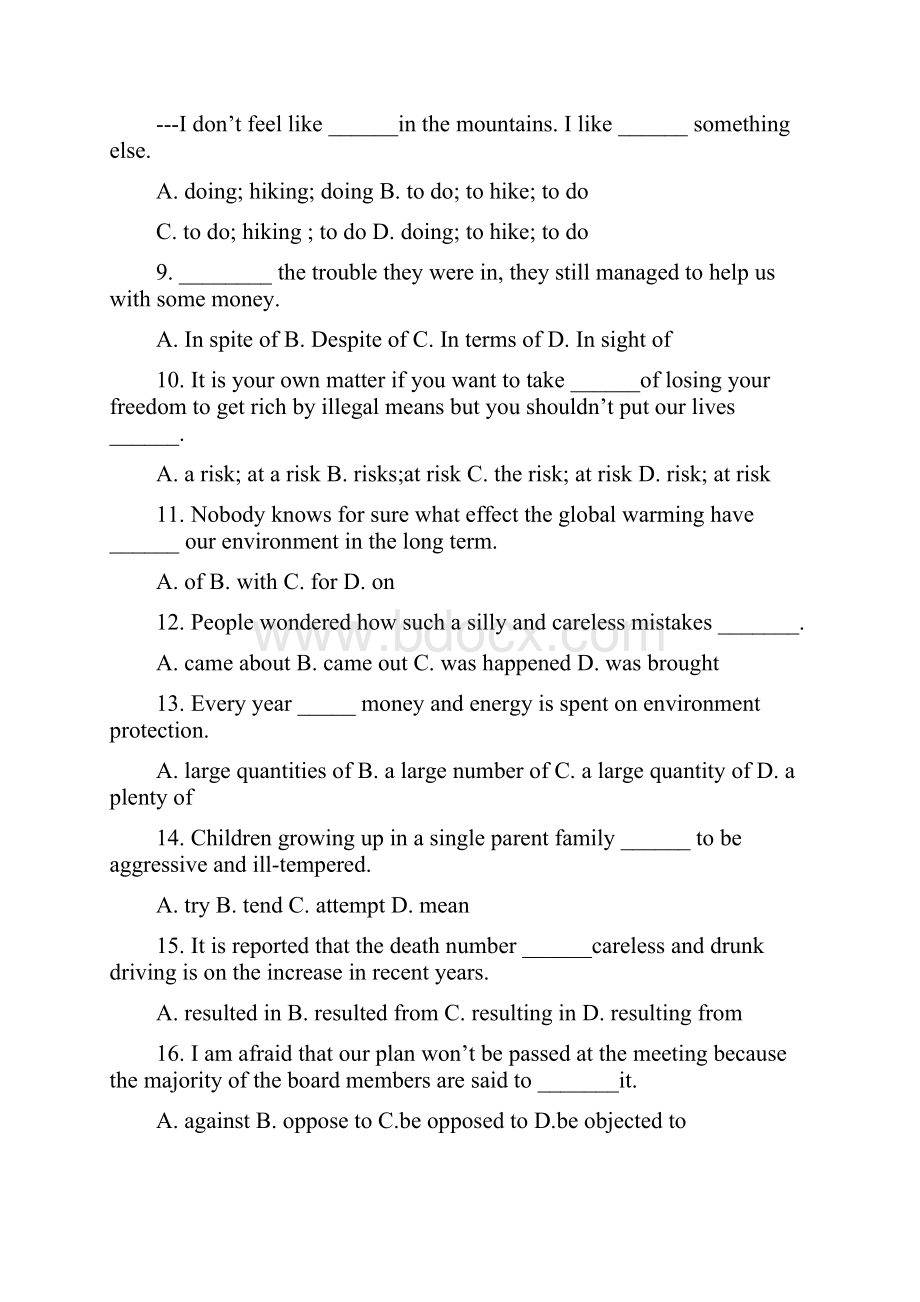 高中英语 Unit34Global warming练习题十四新人教版选修6.docx_第2页