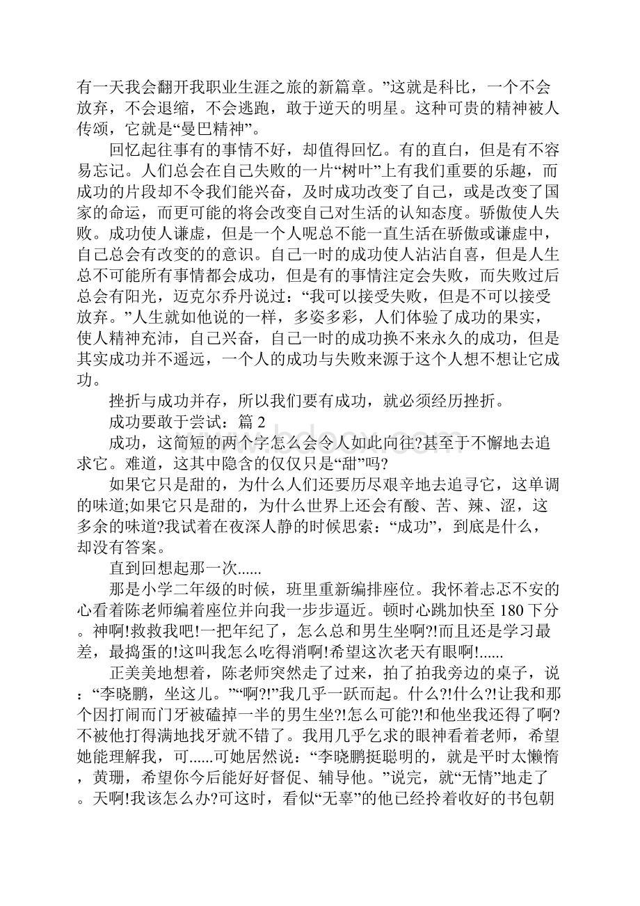 关于成功要敢于尝试作文5篇.docx_第2页