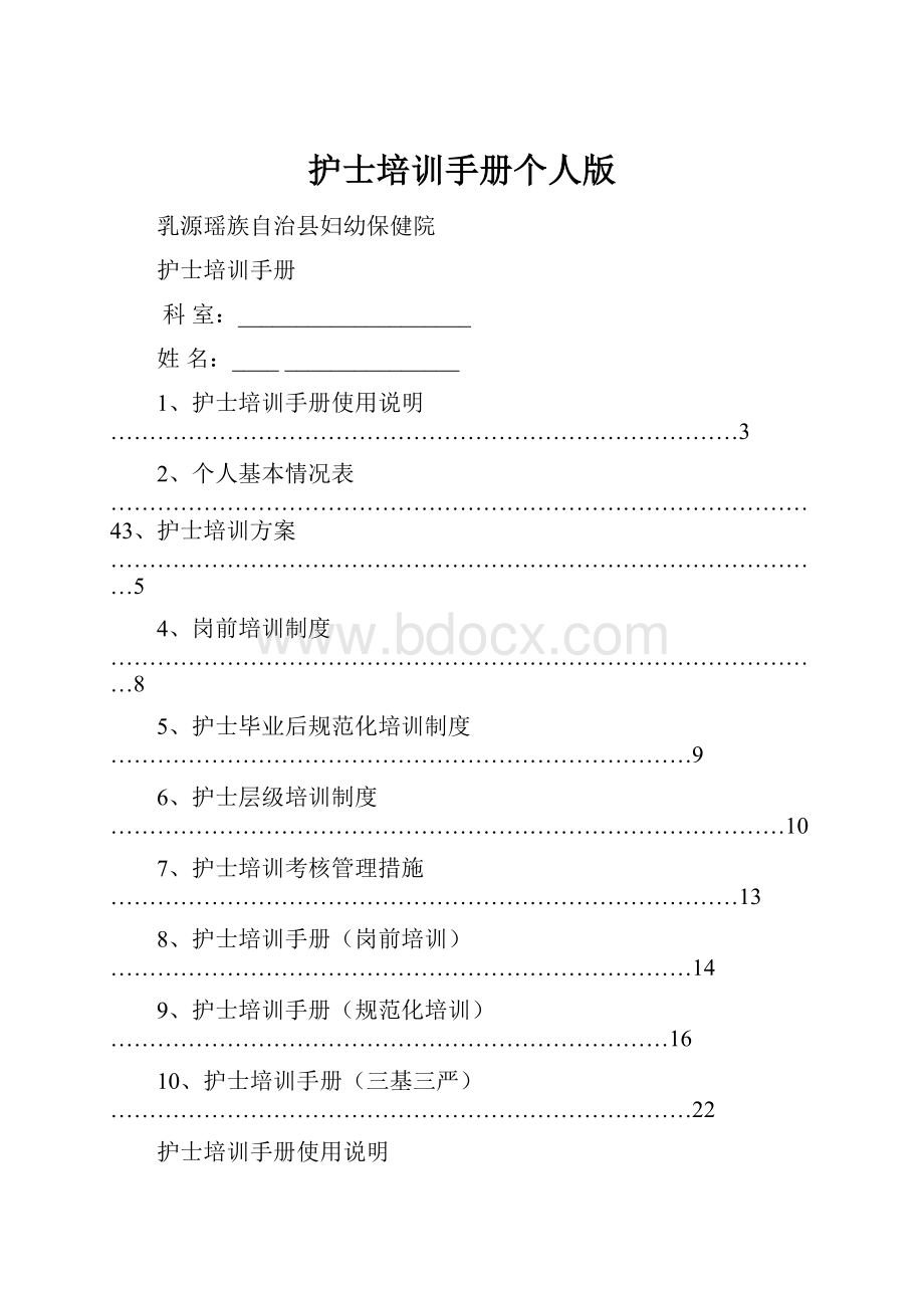 护士培训手册个人版.docx