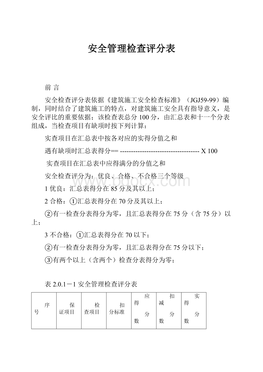 安全管理检查评分表.docx_第1页