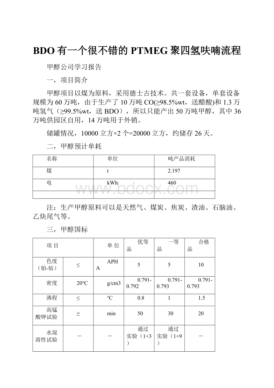 BDO有一个很不错的PTMEG聚四氢呋喃流程.docx_第1页